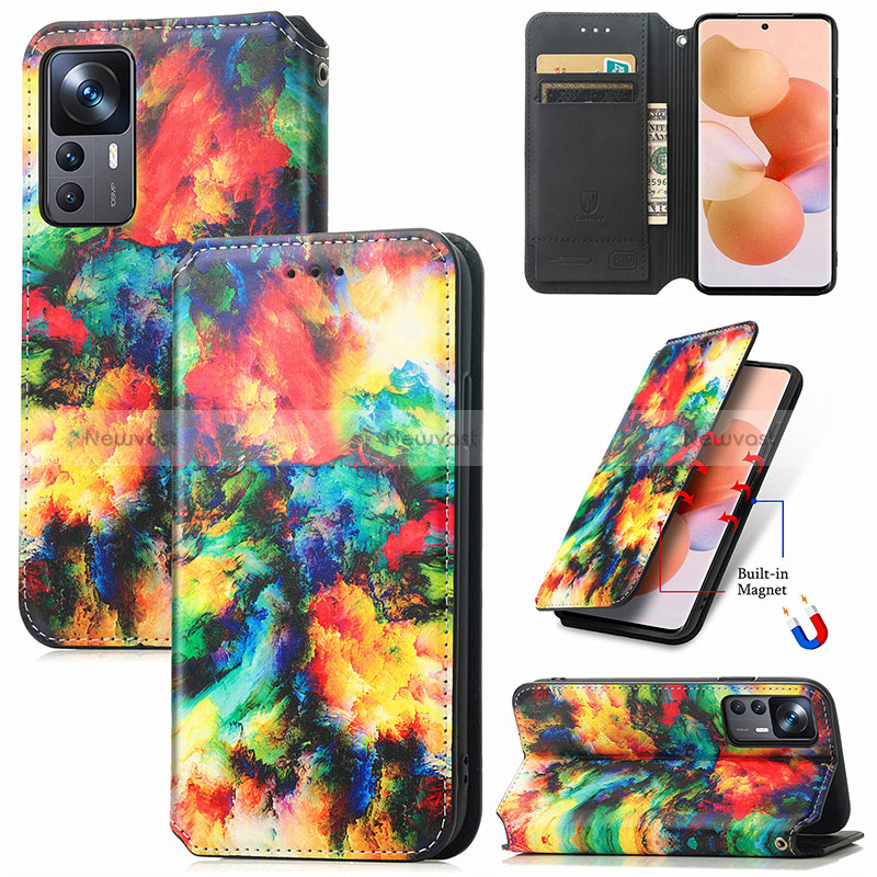 Leather Case Stands Fashionable Pattern Flip Cover Holder S02D for Xiaomi Redmi K50 Ultra 5G