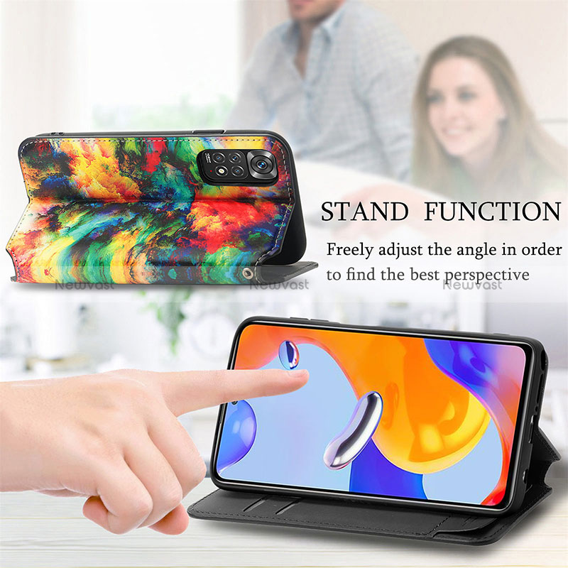 Leather Case Stands Fashionable Pattern Flip Cover Holder S02D for Xiaomi Redmi Note 11 Pro 5G