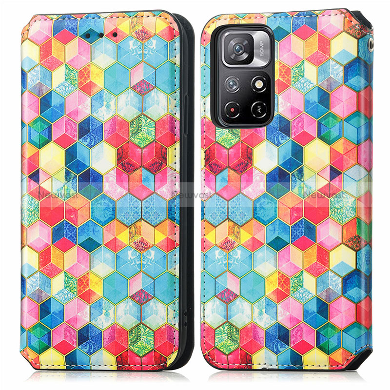 Leather Case Stands Fashionable Pattern Flip Cover Holder S02D for Xiaomi Redmi Note 11S 5G