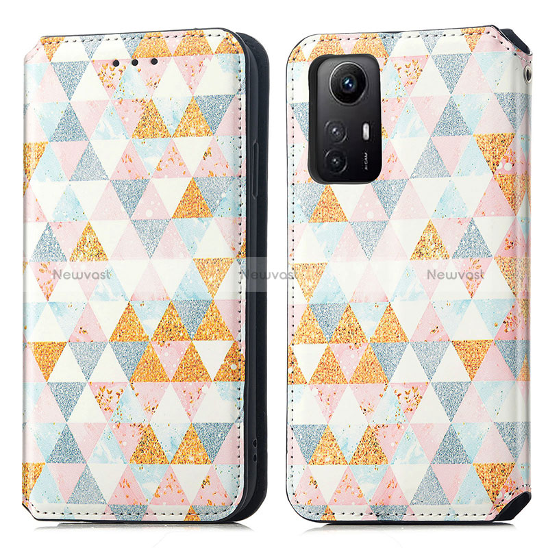 Leather Case Stands Fashionable Pattern Flip Cover Holder S02D for Xiaomi Redmi Note 12S