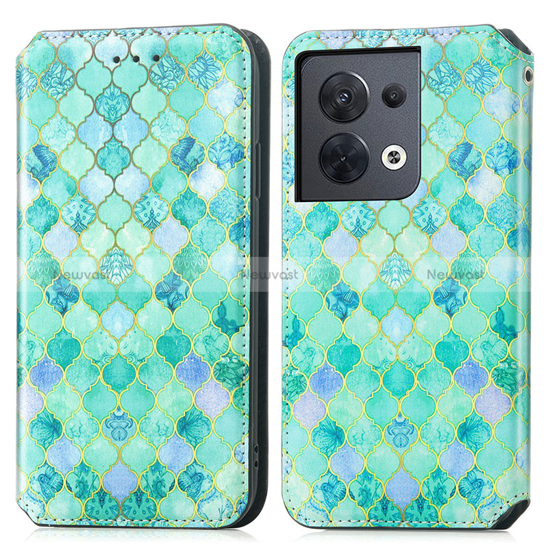 Leather Case Stands Fashionable Pattern Flip Cover Holder S02D for Xiaomi Redmi Note 13 5G