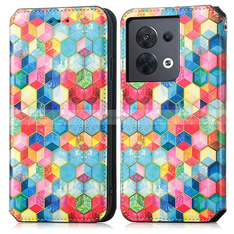 Leather Case Stands Fashionable Pattern Flip Cover Holder S02D for Xiaomi Redmi Note 13 5G