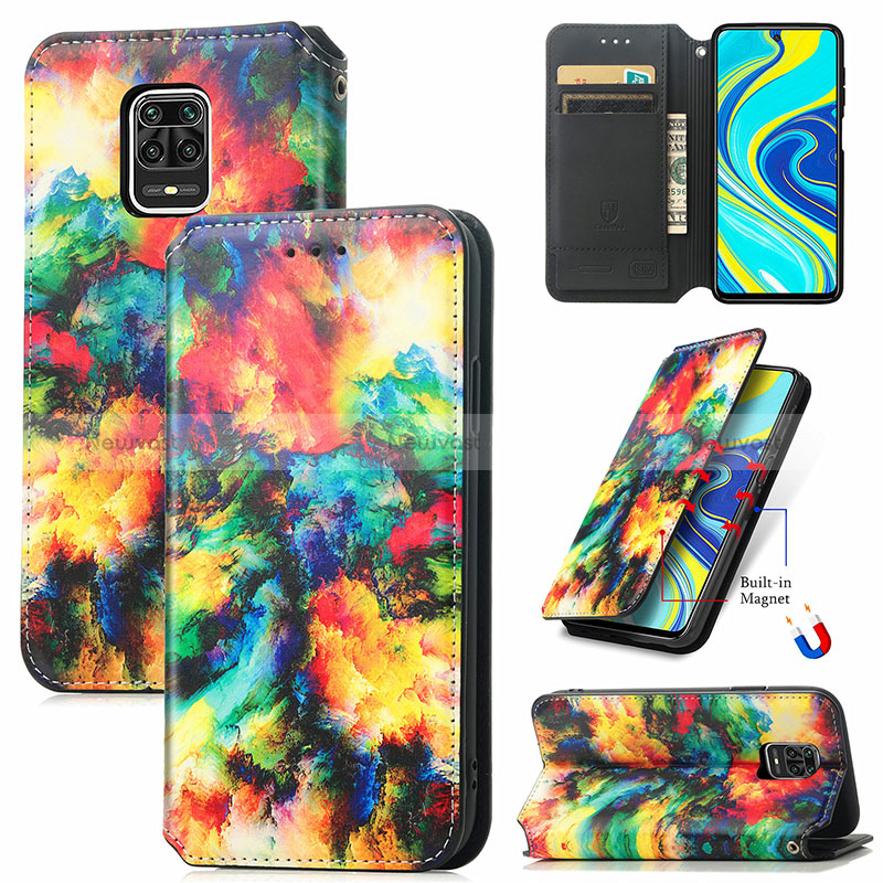 Leather Case Stands Fashionable Pattern Flip Cover Holder S02D for Xiaomi Redmi Note 9 Pro