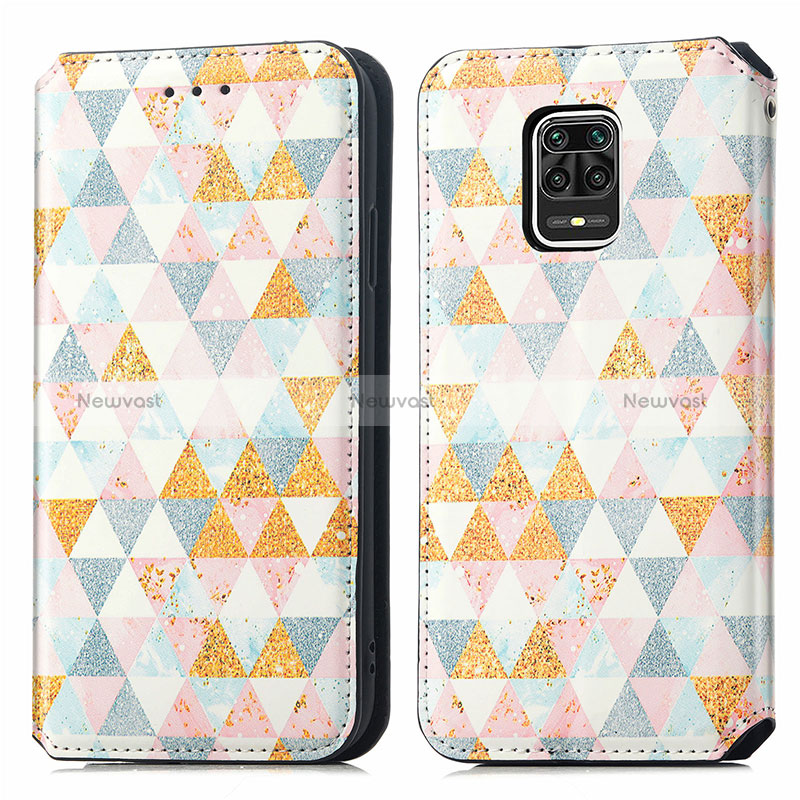 Leather Case Stands Fashionable Pattern Flip Cover Holder S02D for Xiaomi Redmi Note 9 Pro Max