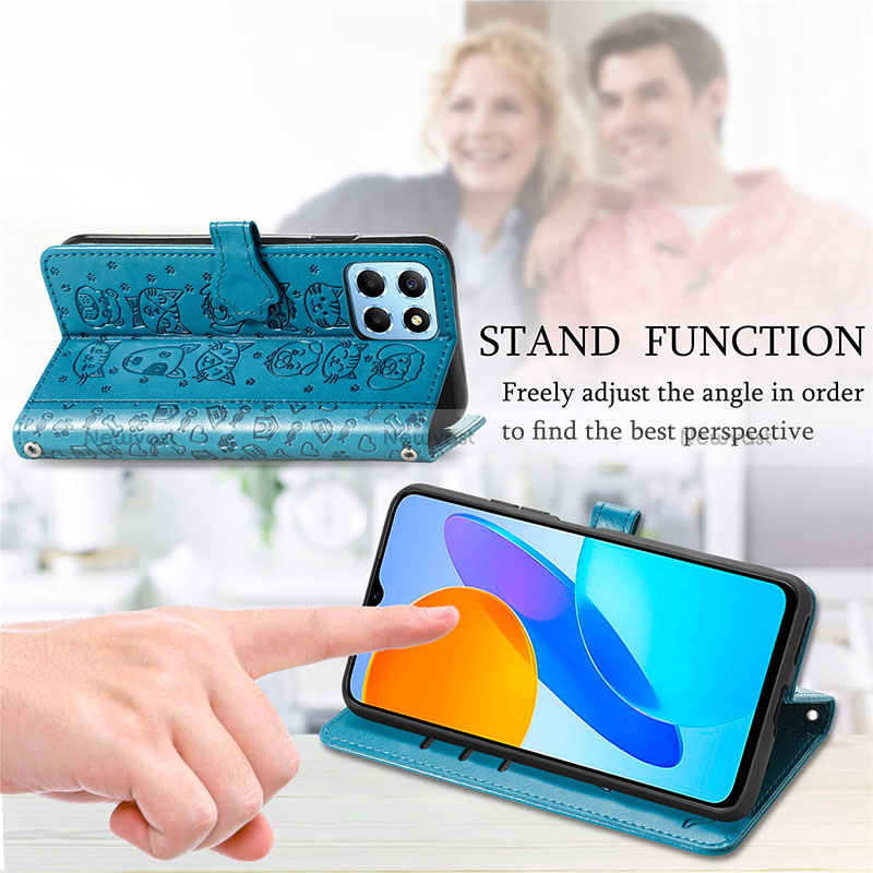 Leather Case Stands Fashionable Pattern Flip Cover Holder S03D for Huawei Honor 70 Lite 5G