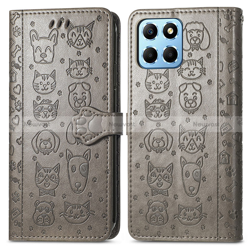 Leather Case Stands Fashionable Pattern Flip Cover Holder S03D for Huawei Honor 70 Lite 5G