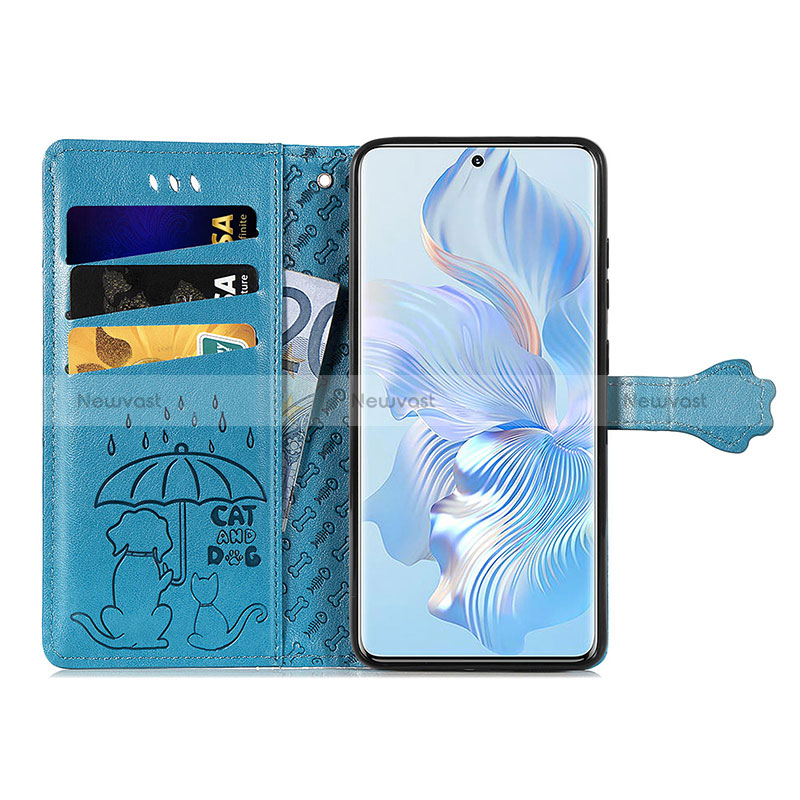 Leather Case Stands Fashionable Pattern Flip Cover Holder S03D for Huawei Honor 80 5G