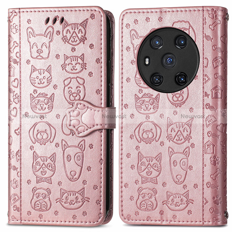 Leather Case Stands Fashionable Pattern Flip Cover Holder S03D for Huawei Honor Magic3 5G