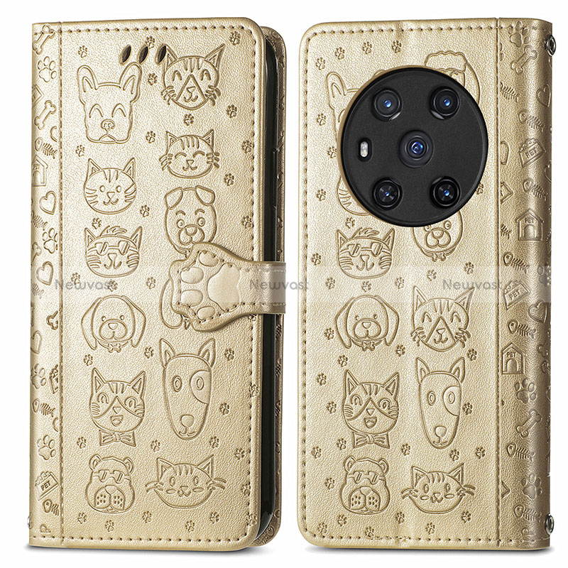 Leather Case Stands Fashionable Pattern Flip Cover Holder S03D for Huawei Honor Magic3 5G