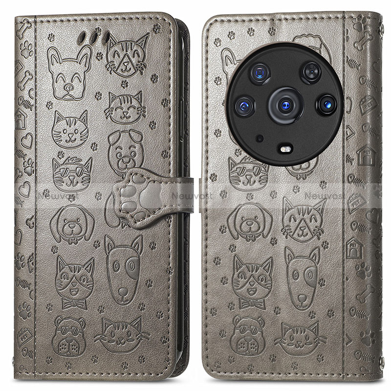 Leather Case Stands Fashionable Pattern Flip Cover Holder S03D for Huawei Honor Magic3 Pro 5G