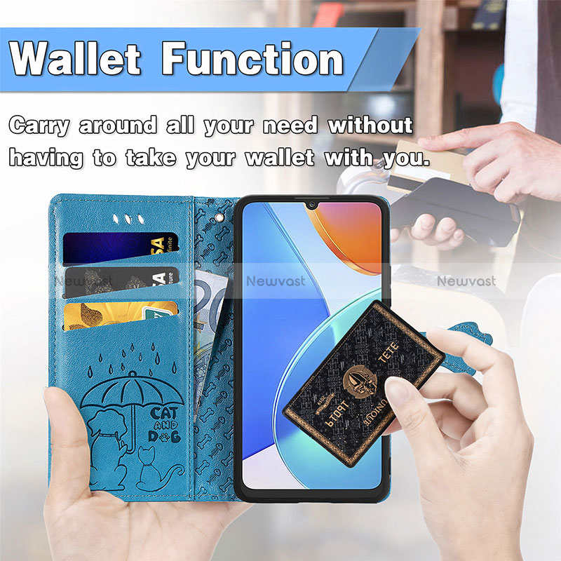 Leather Case Stands Fashionable Pattern Flip Cover Holder S03D for Huawei Honor X7