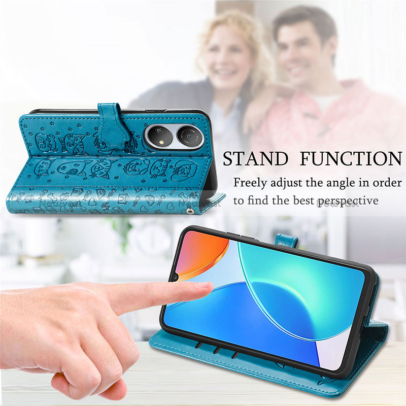 Leather Case Stands Fashionable Pattern Flip Cover Holder S03D for Huawei Honor X7