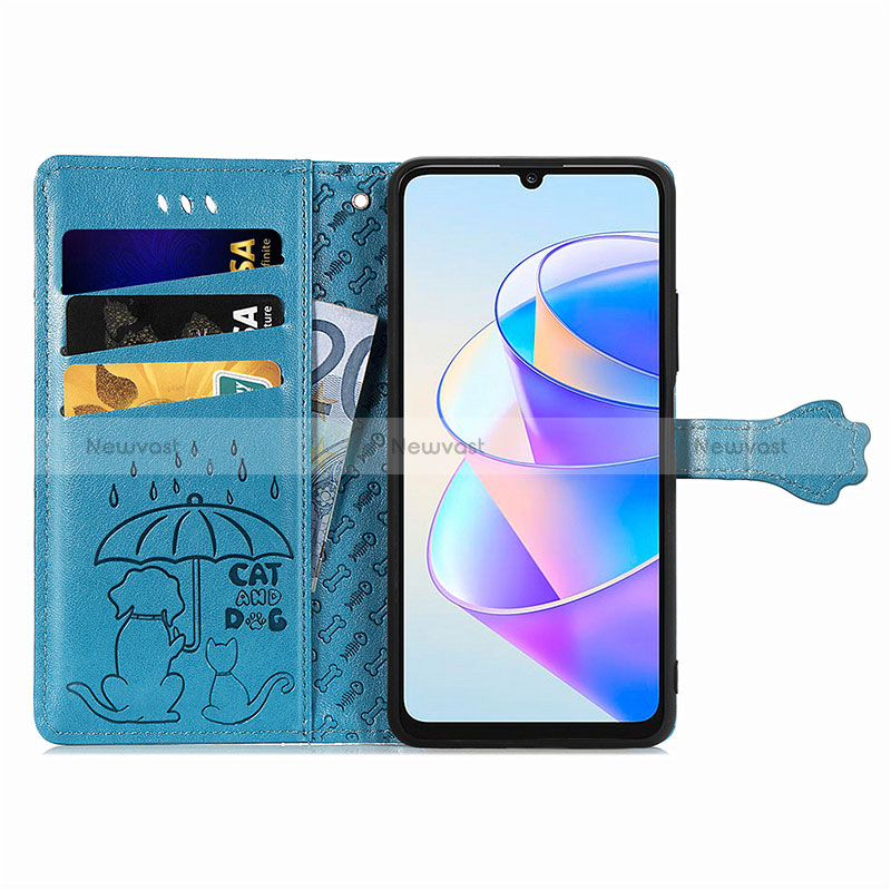 Leather Case Stands Fashionable Pattern Flip Cover Holder S03D for Huawei Honor X7a