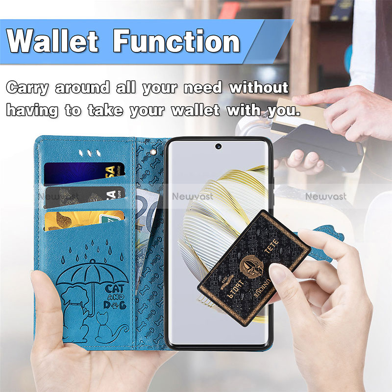 Leather Case Stands Fashionable Pattern Flip Cover Holder S03D for Huawei Nova 10