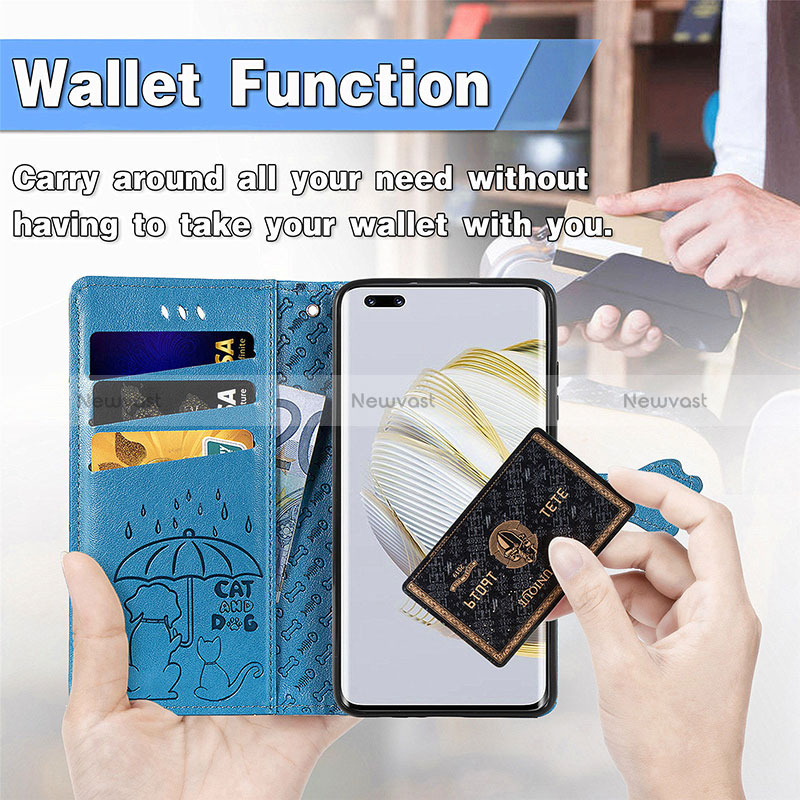 Leather Case Stands Fashionable Pattern Flip Cover Holder S03D for Huawei Nova 10 Pro