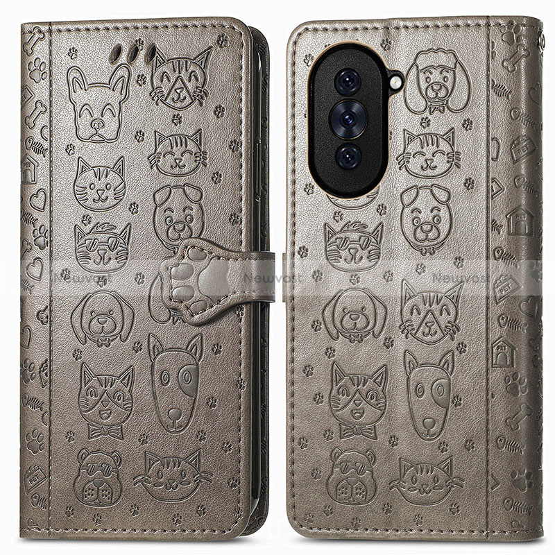 Leather Case Stands Fashionable Pattern Flip Cover Holder S03D for Huawei Nova 10 Pro