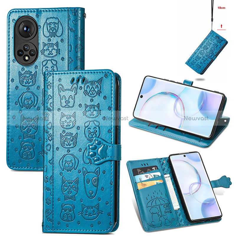 Leather Case Stands Fashionable Pattern Flip Cover Holder S03D for Huawei Nova 9