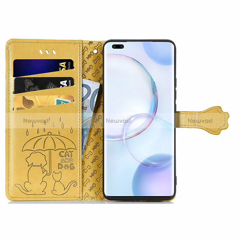 Leather Case Stands Fashionable Pattern Flip Cover Holder S03D for Huawei Nova 9 Pro