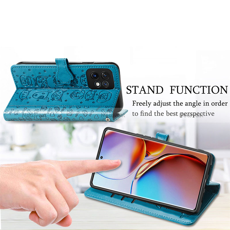 Leather Case Stands Fashionable Pattern Flip Cover Holder S03D for Motorola Moto Edge 40 Pro 5G