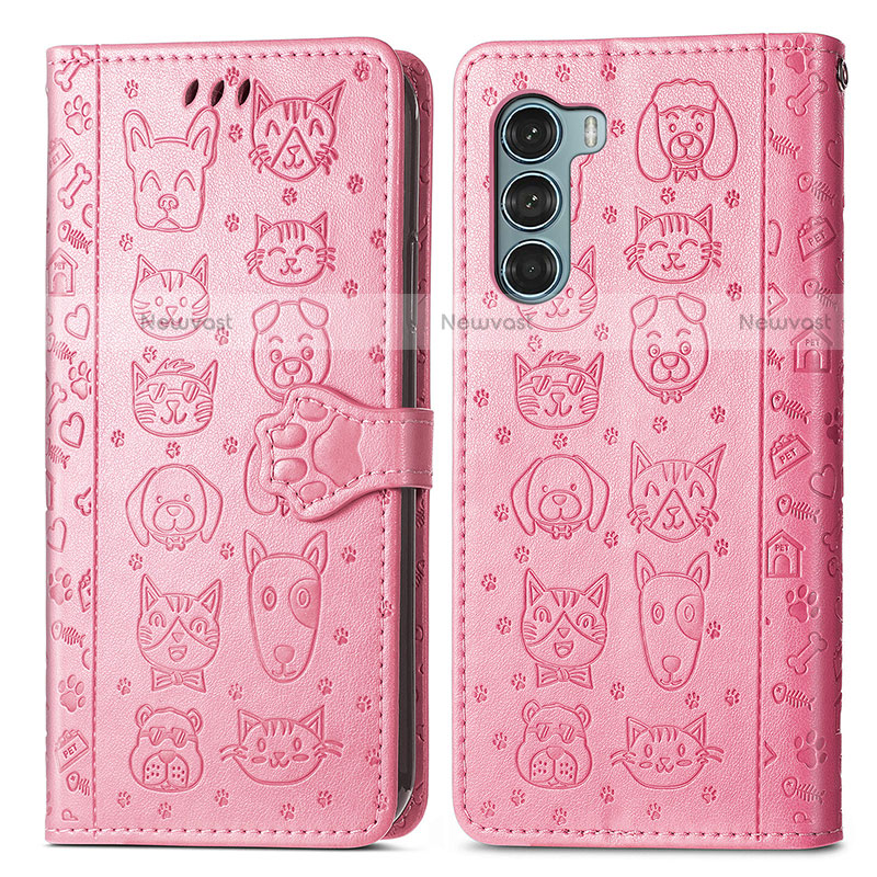 Leather Case Stands Fashionable Pattern Flip Cover Holder S03D for Motorola Moto Edge S30 5G