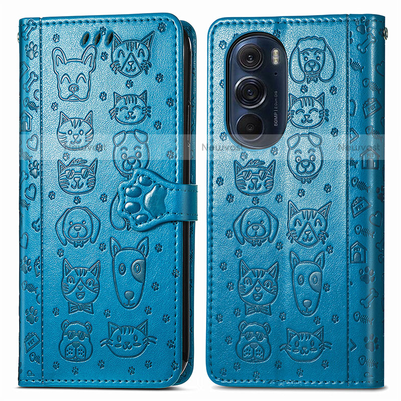 Leather Case Stands Fashionable Pattern Flip Cover Holder S03D for Motorola Moto Edge X30 5G