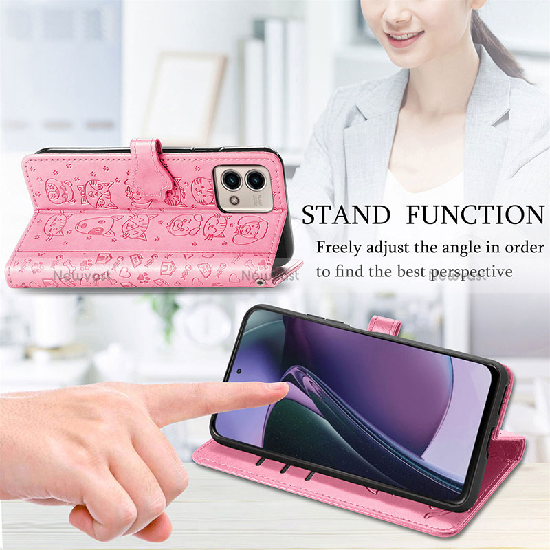 Leather Case Stands Fashionable Pattern Flip Cover Holder S03D for Motorola Moto G Stylus (2023) 5G