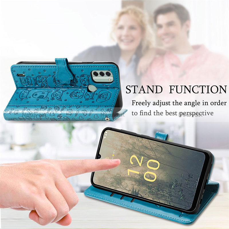 Leather Case Stands Fashionable Pattern Flip Cover Holder S03D for Nokia C31