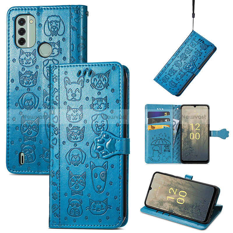 Leather Case Stands Fashionable Pattern Flip Cover Holder S03D for Nokia C31