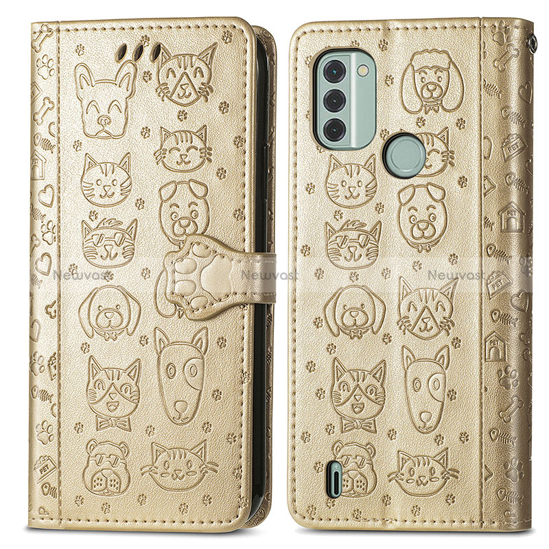 Leather Case Stands Fashionable Pattern Flip Cover Holder S03D for Nokia C31