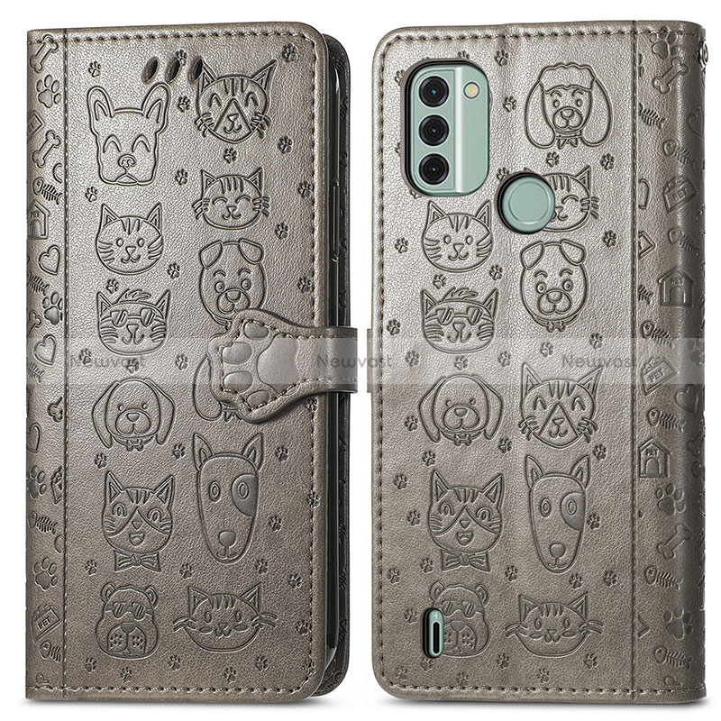 Leather Case Stands Fashionable Pattern Flip Cover Holder S03D for Nokia C31