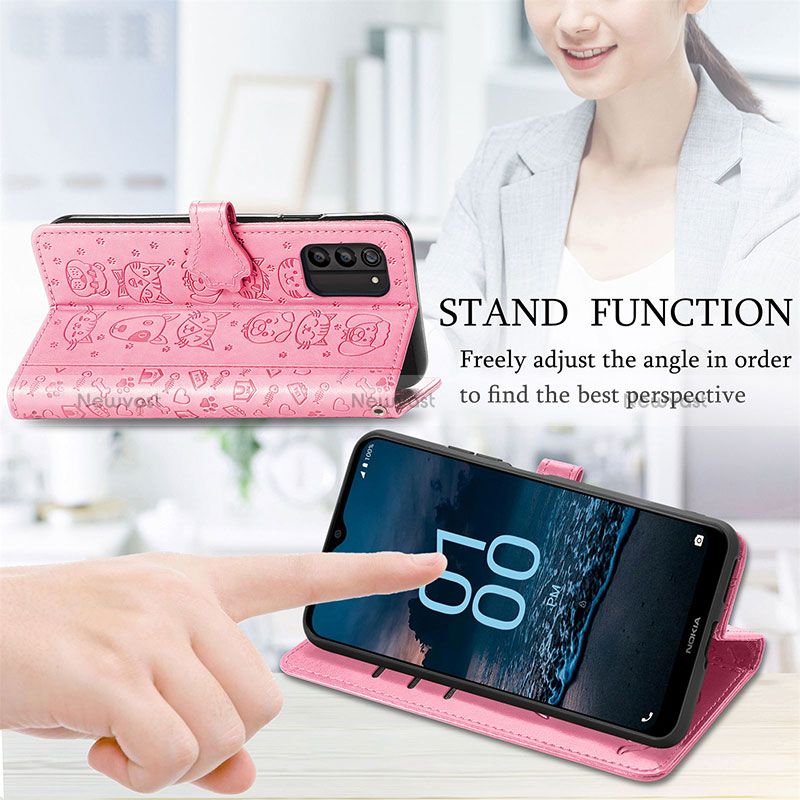 Leather Case Stands Fashionable Pattern Flip Cover Holder S03D for Nokia G100