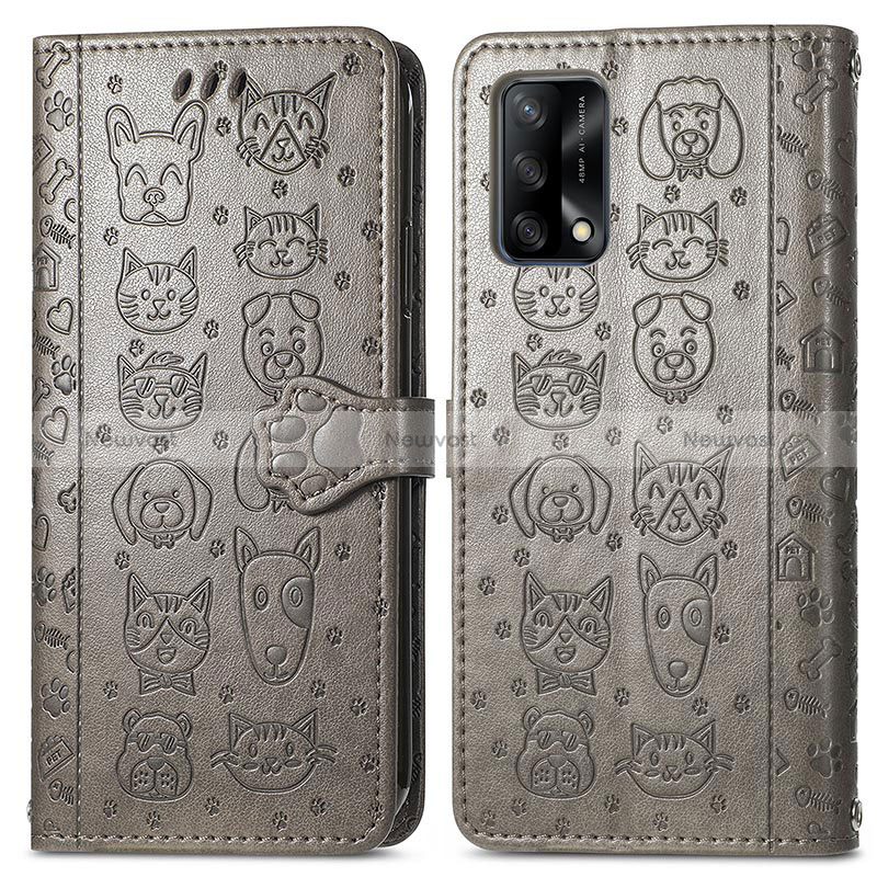 Leather Case Stands Fashionable Pattern Flip Cover Holder S03D for Oppo F19s