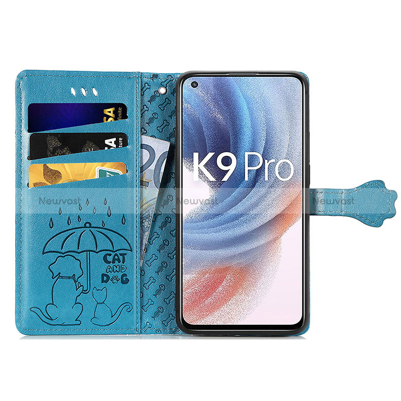 Leather Case Stands Fashionable Pattern Flip Cover Holder S03D for Oppo K9 Pro 5G