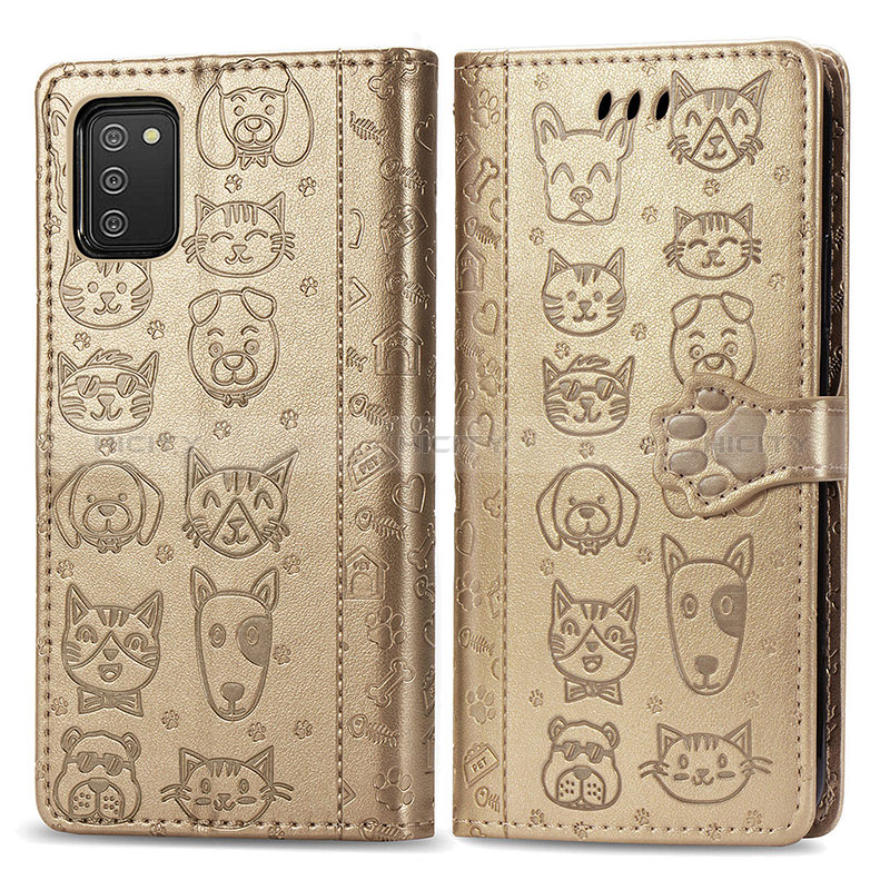 Leather Case Stands Fashionable Pattern Flip Cover Holder S03D for Samsung Galaxy A03s