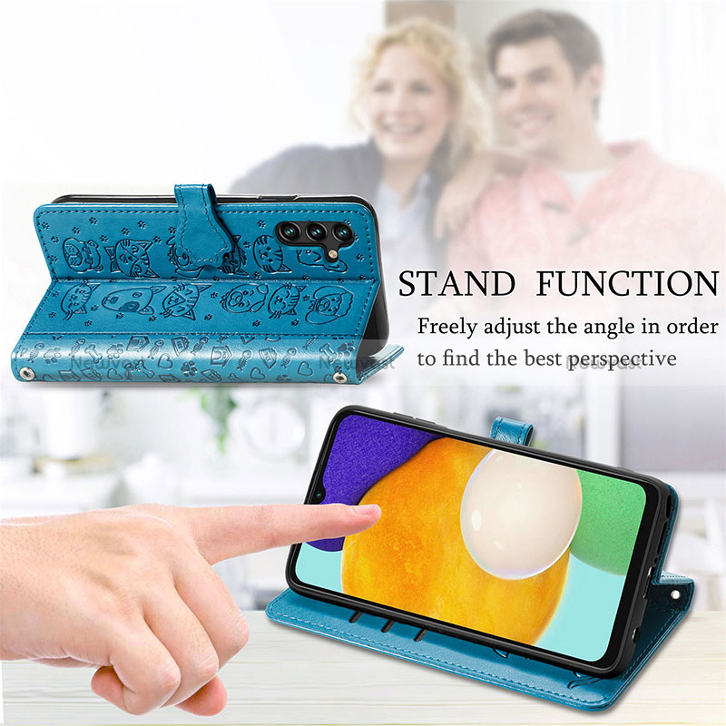 Leather Case Stands Fashionable Pattern Flip Cover Holder S03D for Samsung Galaxy A04s
