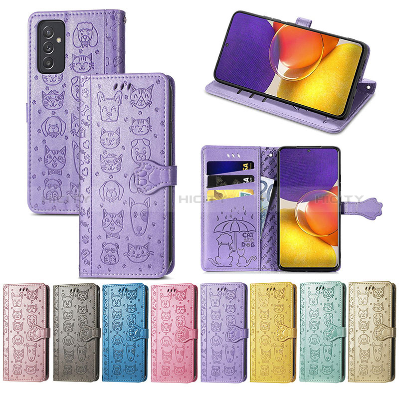 Leather Case Stands Fashionable Pattern Flip Cover Holder S03D for Samsung Galaxy A05s