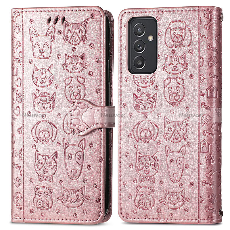 Leather Case Stands Fashionable Pattern Flip Cover Holder S03D for Samsung Galaxy A15 LTE