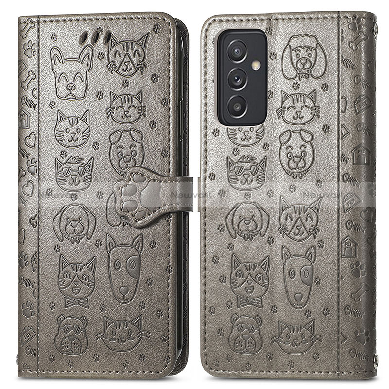 Leather Case Stands Fashionable Pattern Flip Cover Holder S03D for Samsung Galaxy A15 LTE