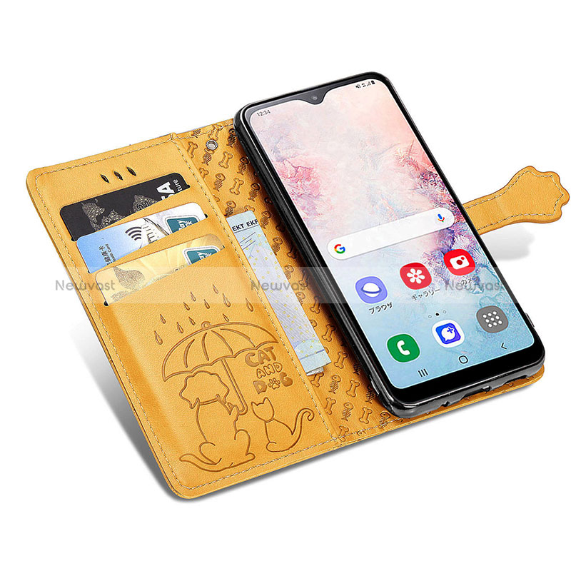 Leather Case Stands Fashionable Pattern Flip Cover Holder S03D for Samsung Galaxy A20 SC-02M SCV46