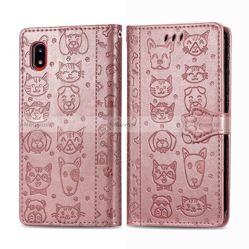 Leather Case Stands Fashionable Pattern Flip Cover Holder S03D for Samsung Galaxy A20 SC-02M SCV46