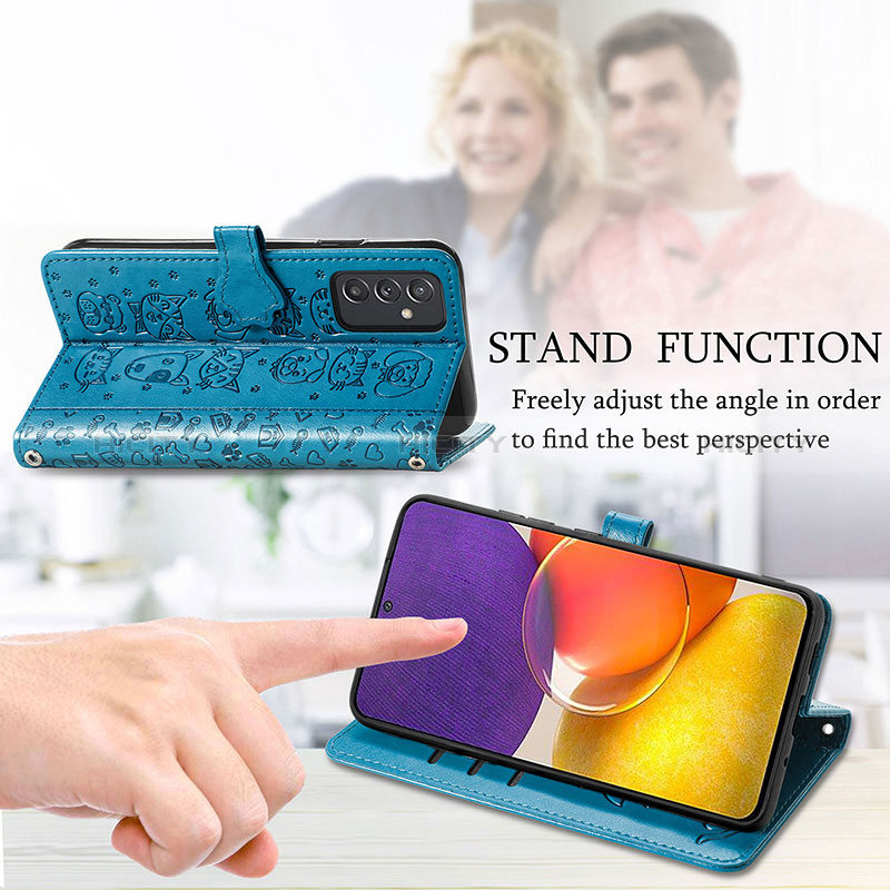 Leather Case Stands Fashionable Pattern Flip Cover Holder S03D for Samsung Galaxy A24 4G