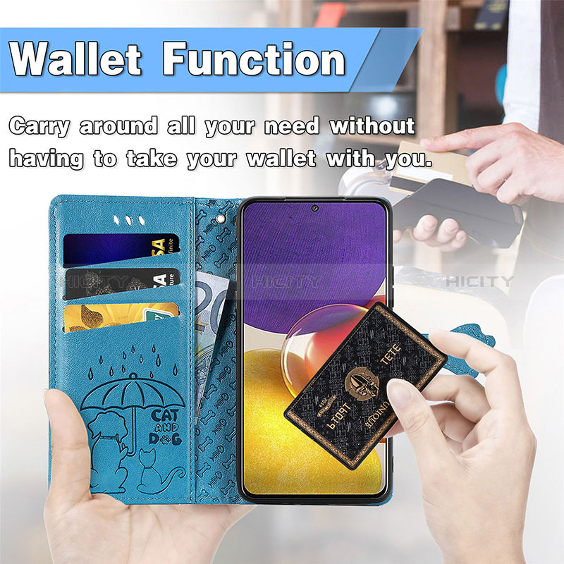 Leather Case Stands Fashionable Pattern Flip Cover Holder S03D for Samsung Galaxy A34 5G