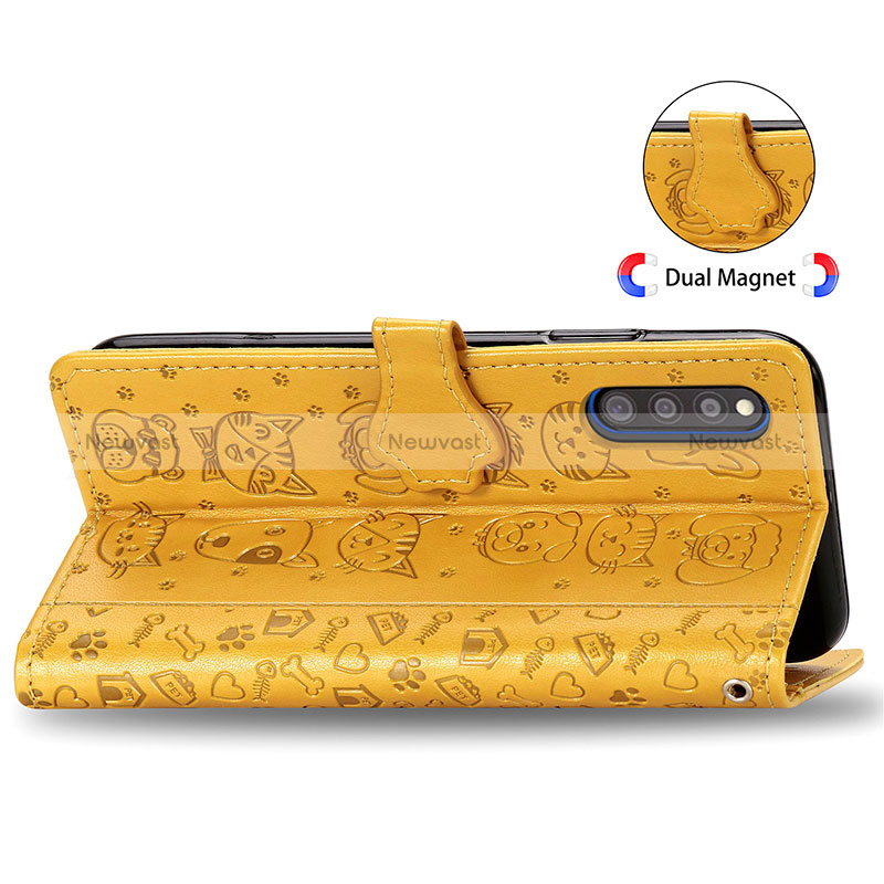 Leather Case Stands Fashionable Pattern Flip Cover Holder S03D for Samsung Galaxy A41 SC-41A