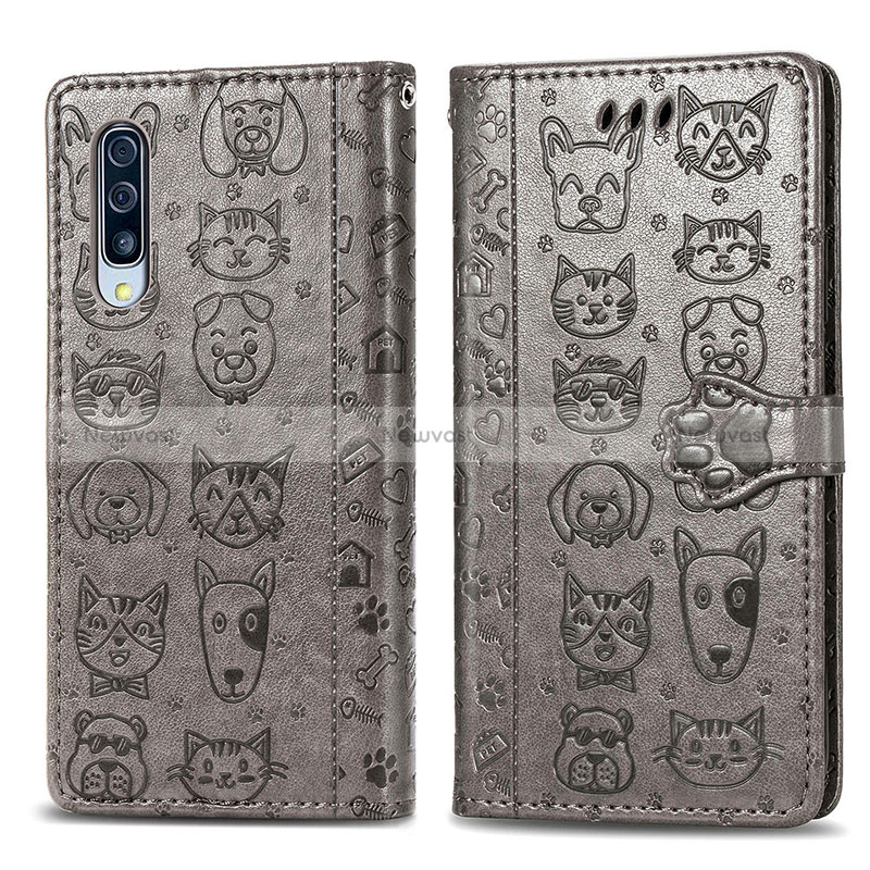 Leather Case Stands Fashionable Pattern Flip Cover Holder S03D for Samsung Galaxy A70S