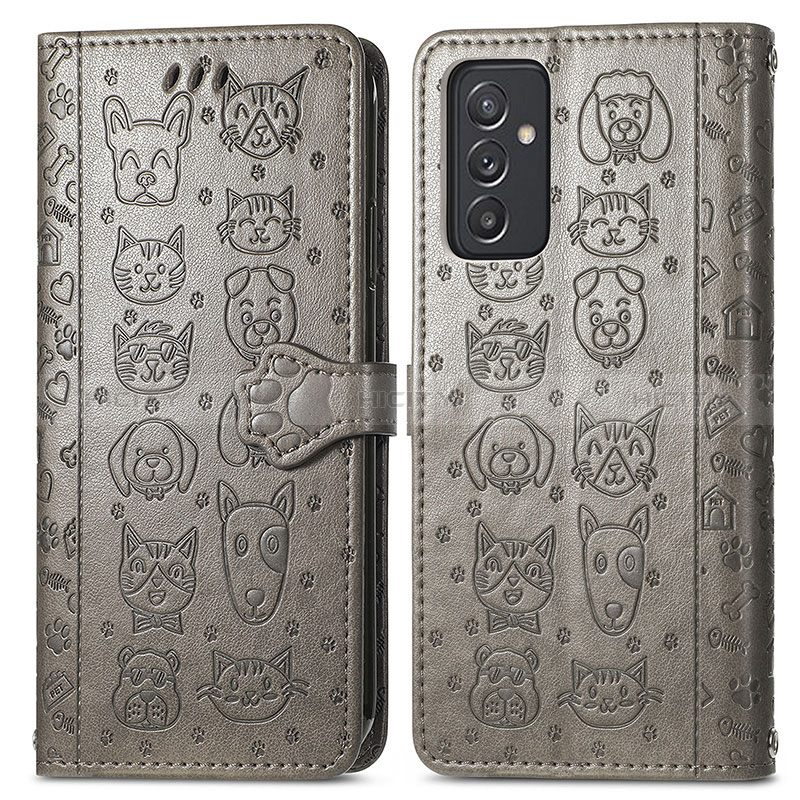 Leather Case Stands Fashionable Pattern Flip Cover Holder S03D for Samsung Galaxy A82 5G