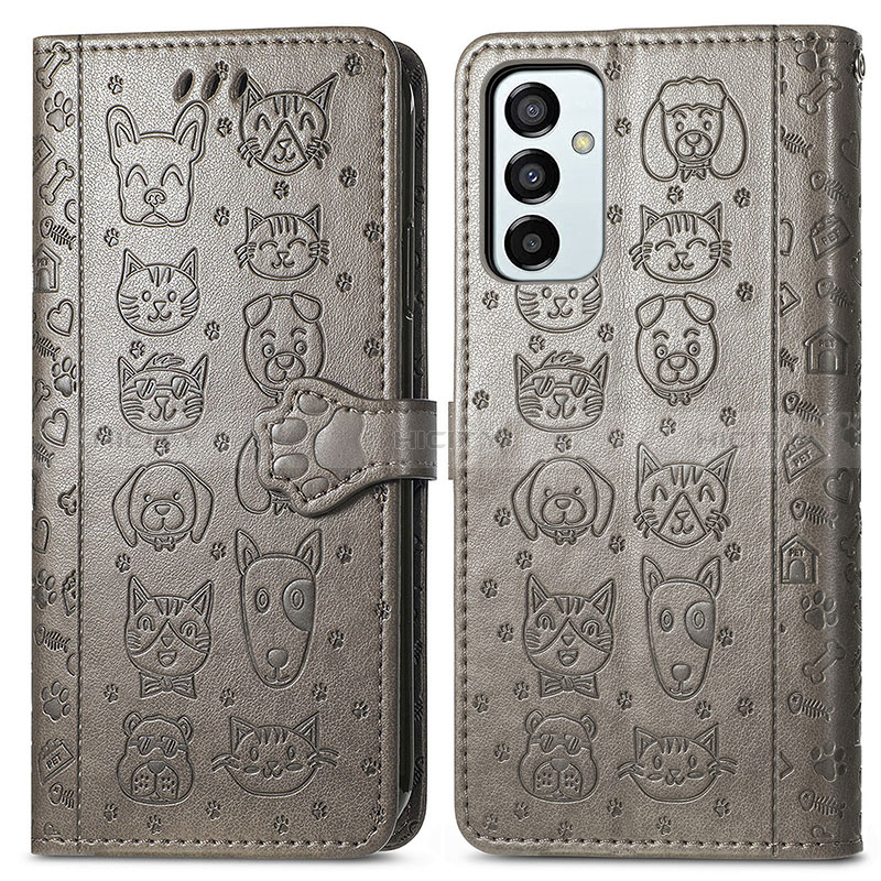 Leather Case Stands Fashionable Pattern Flip Cover Holder S03D for Samsung Galaxy F23 5G