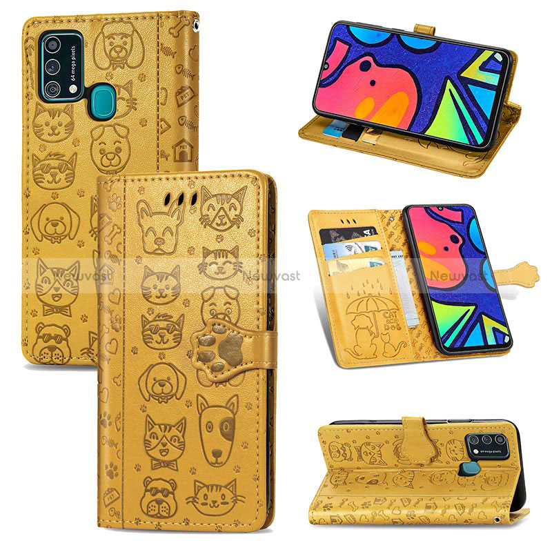 Leather Case Stands Fashionable Pattern Flip Cover Holder S03D for Samsung Galaxy F41