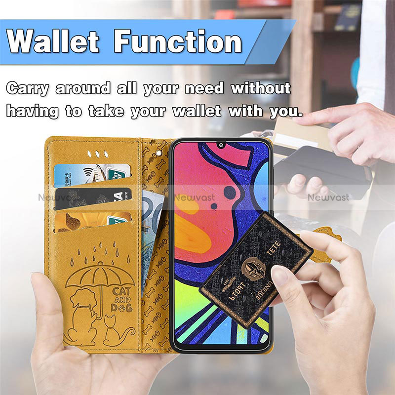 Leather Case Stands Fashionable Pattern Flip Cover Holder S03D for Samsung Galaxy F41