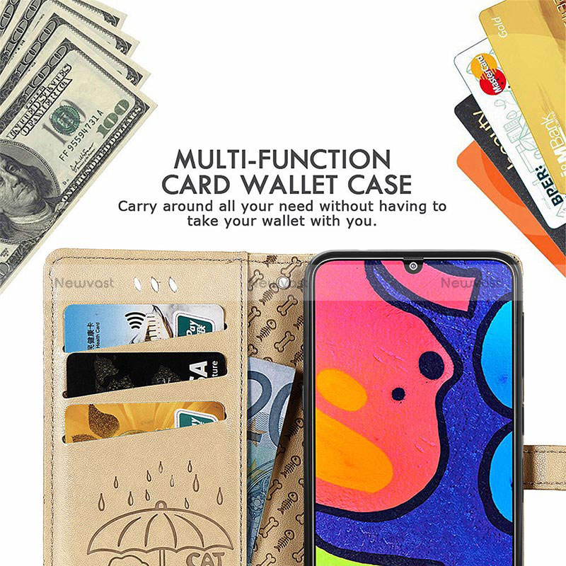 Leather Case Stands Fashionable Pattern Flip Cover Holder S03D for Samsung Galaxy F41