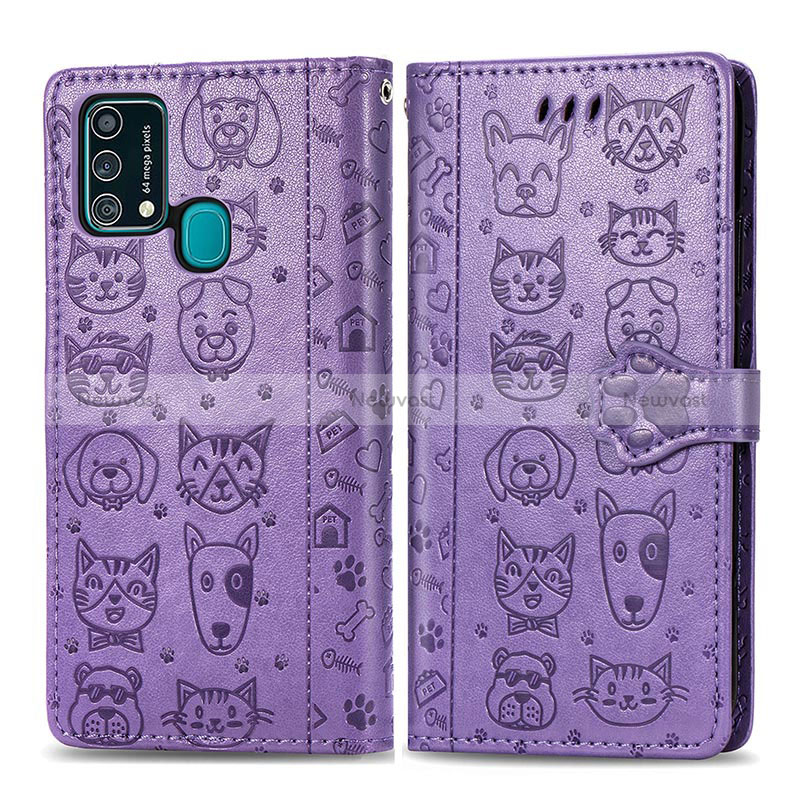 Leather Case Stands Fashionable Pattern Flip Cover Holder S03D for Samsung Galaxy F41